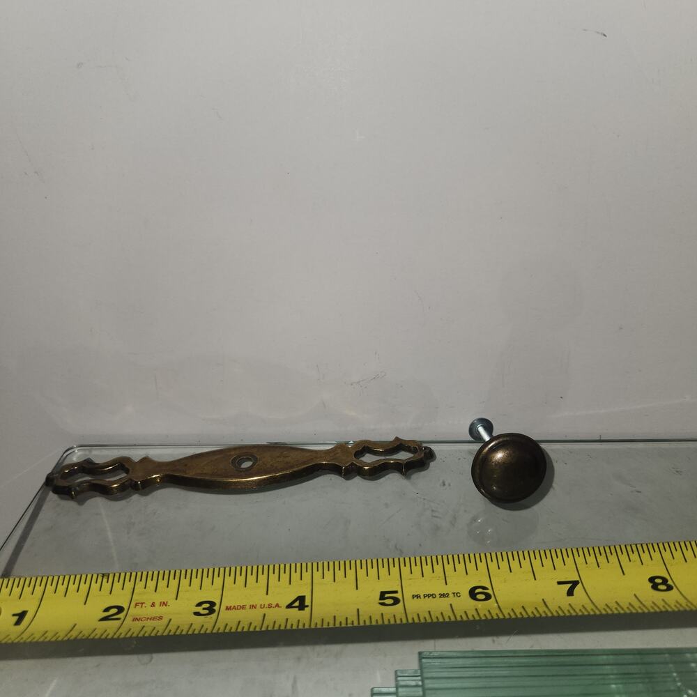 Vintage Brass Drawer Pull & accessory